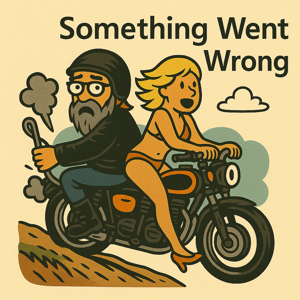 Biker with babe driving